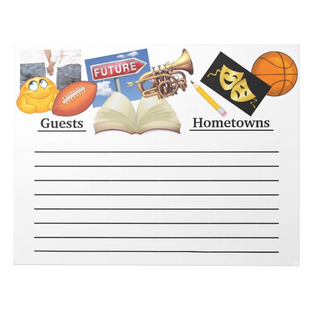 School Reunion Guest Book Note Pad (Front)