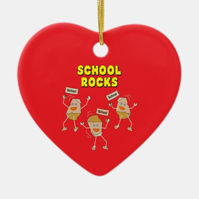 School Rocks Ceramic Tree Decoration (Front)
