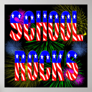 School Rocks - Stars & Stripes Poster
