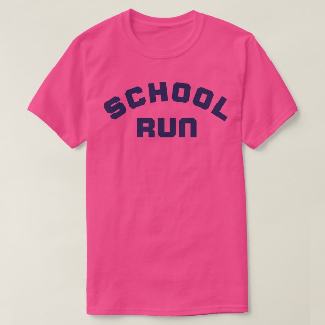School Run Back To School Design For Parents Navy  T-Shirt (Design Front)