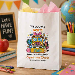School’s Back Bash! Editable End of Summer Party  Favour Bags
