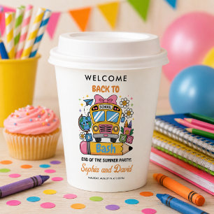 School’s Back Bash! Editable End of Summer Party Paper Cups
