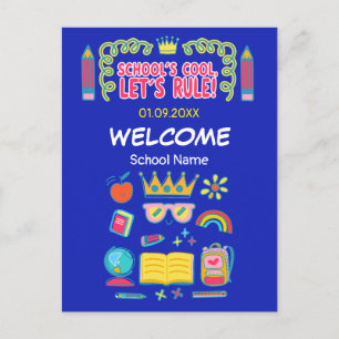 "School’s cool let’s rule" motivation quotes  Holiday Postcard