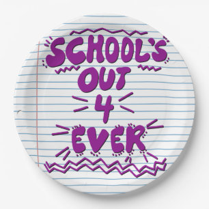 School’s Out Forever Loose Leaf Paper Plate