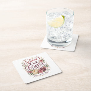 School’s Out Forever Teacher Retirement Retired Square Paper Coaster