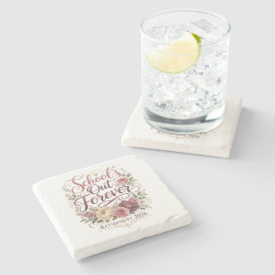 School’s Out Forever Teacher Retirement Retired Stone Coaster
