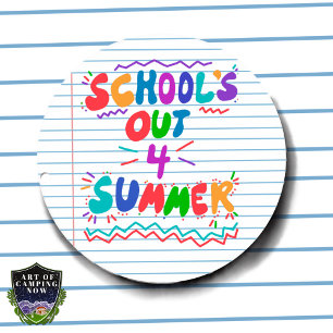 School’s Out Loose Leaf Paper Classic Round Sticker