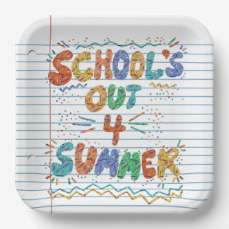 School’s Out Loose Leaf Paper Plate
