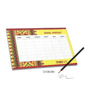 School schedule notepad