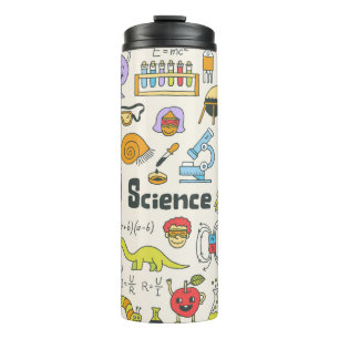 School science doodle set 1. Hand drawn vintage il Thermal Tumbler