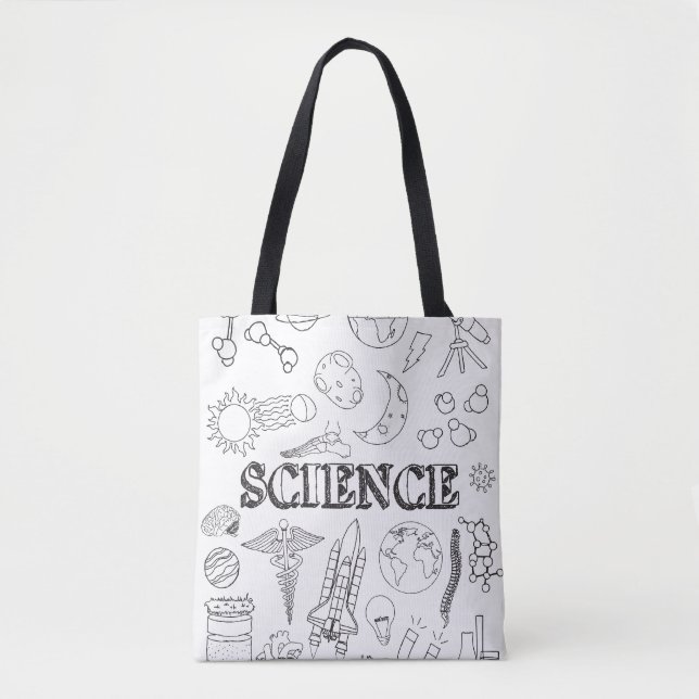 School Science Teacher Doodle Science Art Colourin Tote Bag (Front)