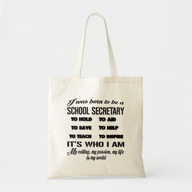 School Secretary Bag Funny Gifts for Women Men (Front)