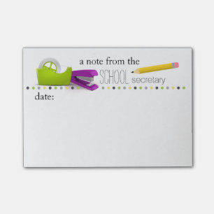 School Secretary Colourful Sticky Notes