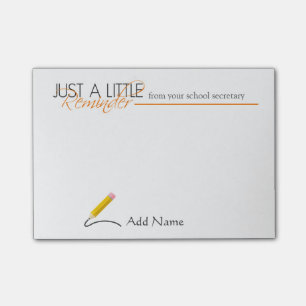School Secretary Custom Name Post-it Notes