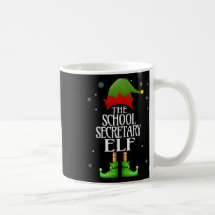 School Secretary Elf Xmas Funny Family Matching Ch Coffee Mug
