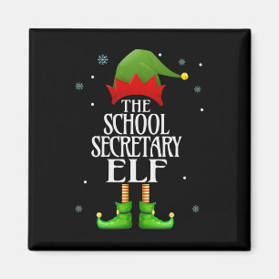School Secretary Elf Xmas Funny Family Matching Ch Magnet