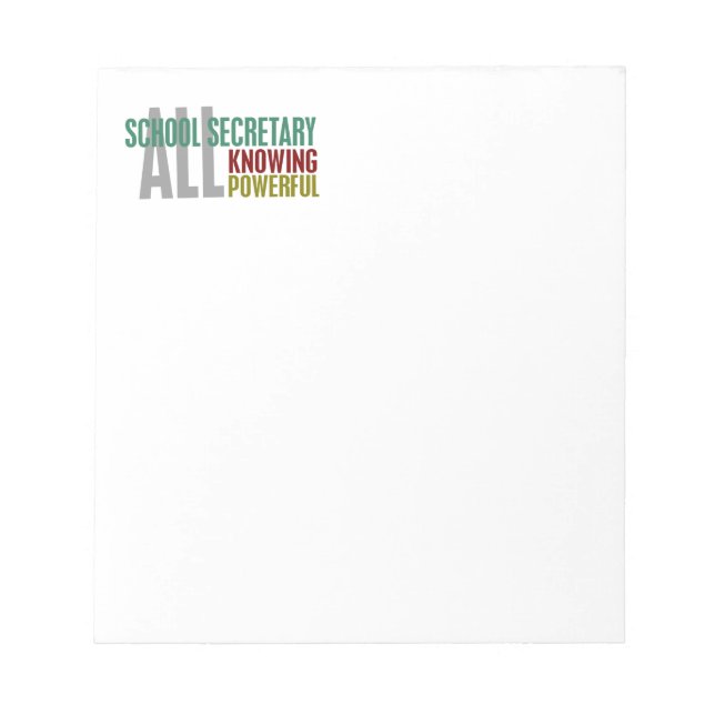 School Secretary Notepad (Front)