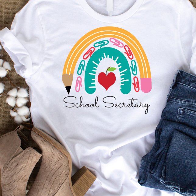 School Secretary Rainbow Tshirt (Creator Uploaded)