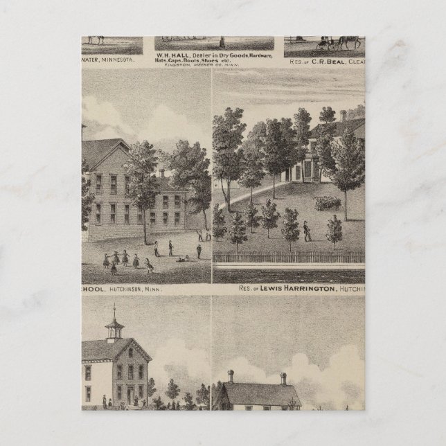 School, Seminary, Residences, Minnesota Postcard (Front)