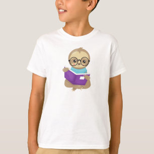 School Sloth, Cute Sloth, Baby Sloth, Eyeglasses T-Shirt