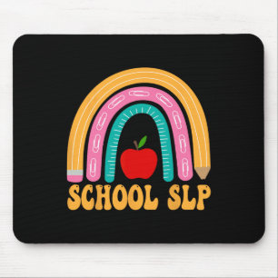 School Slp Rainbow Pencil Women Byck To School App Mouse Mat