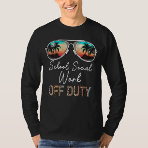 School Social Work Off Duty Leopard Sunglasses Bea T-Shirt