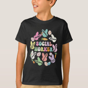 School Social Worker Bunny Funny Easter Hoppy Soci T-Shirt