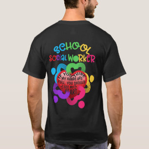 School Social Worker Heart Hand T-Shirt
