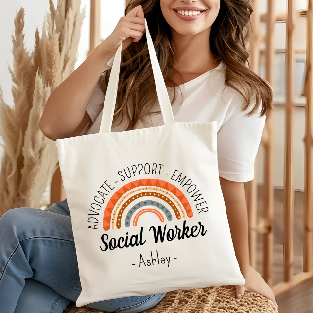 School  Social Worker LSW MSW Gifts Custom Tote Bag (Creator Uploaded)