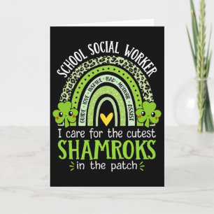 School Social Worker Shamrocks St Patricks Day Soc Card