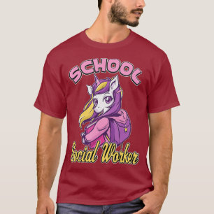 School Social Worker Unicorn Lovers T-Shirt