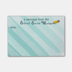 School Social Worker Watercolor Sticky Notes