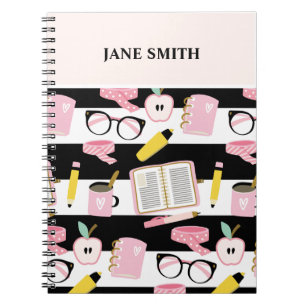 School Spiral Notebook with editable name