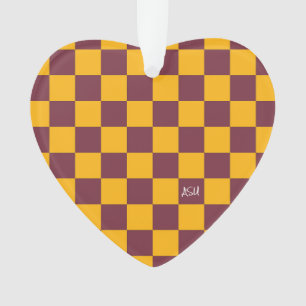 School Spirit Chequerboard  INITIALS Team Fun Ornament