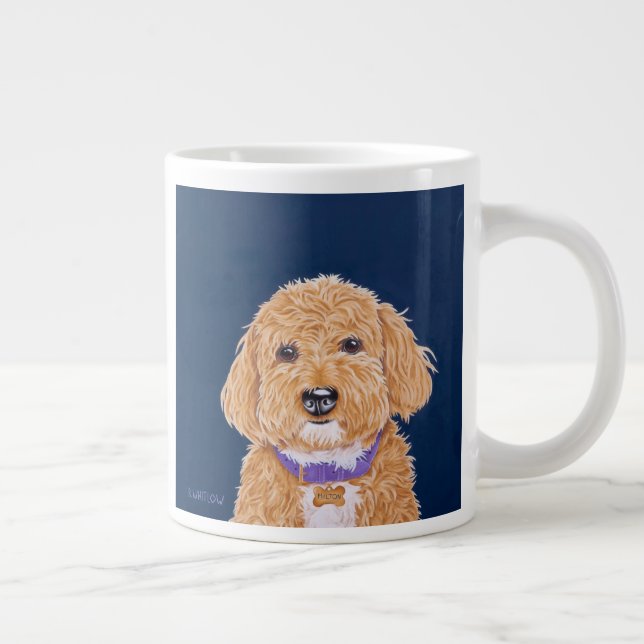School Spirit Golden Doodle Large Coffee Mug (Right)