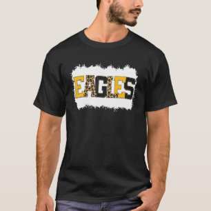 School Spirit Mascot Eagles Leopard Print Teacher T-Shirt