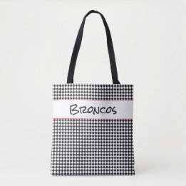 School Spirit Team Colours Check Sports NAME Fun Tote Bag