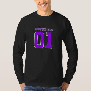 School Sports Themed Booster Club Mum Purple And W T-Shirt