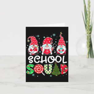 School squad gnome nurse stethoscope christmas card