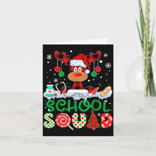 School squad nurse reindeer buffalo red plaid card
