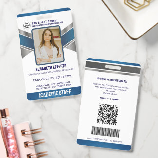 School Staff ID Badge Professional Institution