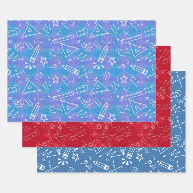 School Stationery Back To School  Wrapping Paper Sheet (Set)