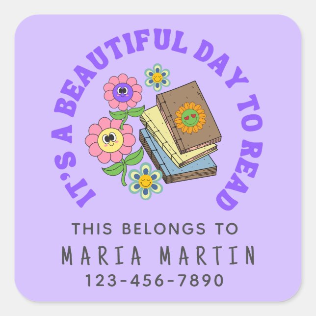 School Sticker Reading Name This Belongs To Phone  (Front)