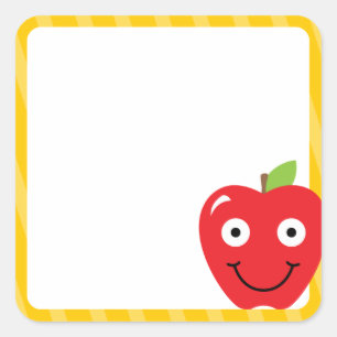 School Stickers with Teacher's Apple