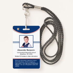 School Student Boy Girl ID Identification Card  ID Badge
