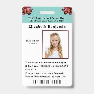  School Student Boys Girls ID Identification Card Badge