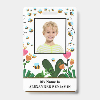 School Student Photo Boy Girl Child ID Fun Custom Badge