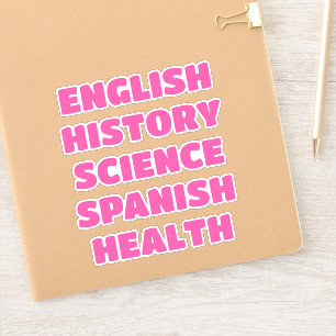 School Subject Stickers, Aesthetic