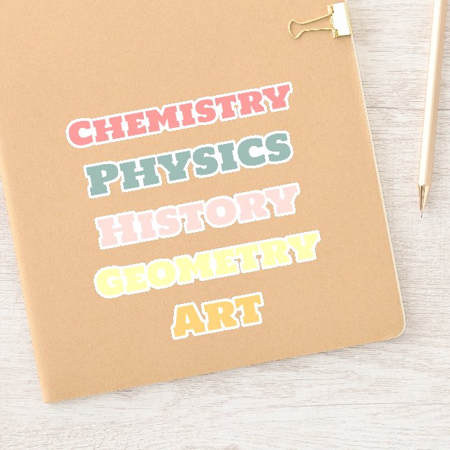 School Subject Stickers, Aesthetic (Notebook)