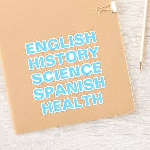 School Subject Stickers, Aesthetic